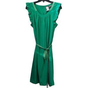 GIRLS FROM SAVOY Anthropology Green Silk Dress